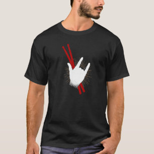 Funny Drummer Drum Sticks Rock & Roll Hand Horns G T-Shirt