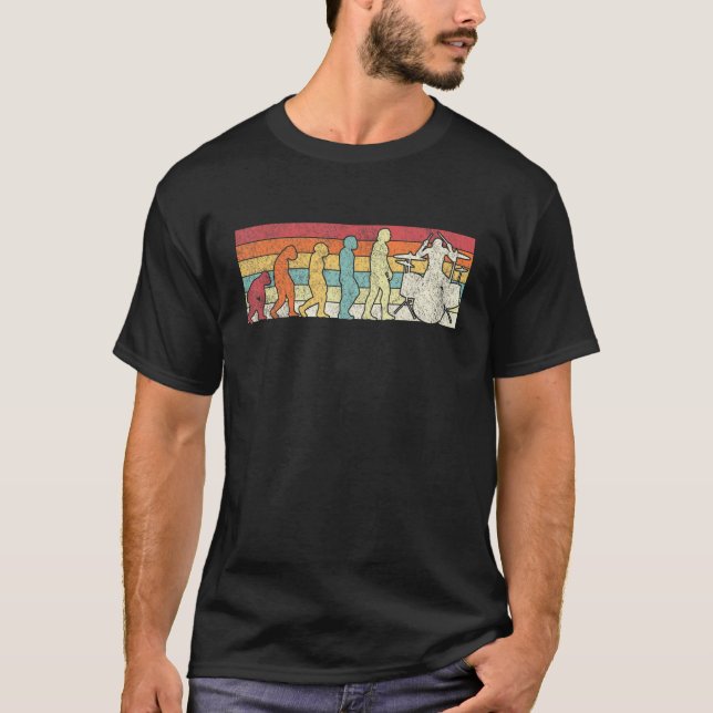 Funny Drummer Drumming Drum Evolution Drum Sticks  T-Shirt (Front)
