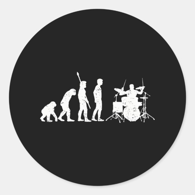 Funny Drummer Drumming Drums Percussion I Classic Round Sticker (Front)