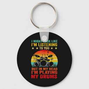 Funny Drummer Men Women Drumline Drumming Musical  Key Ring