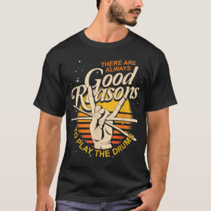 Funny Drummer Music Drumsticks Musician Retro Drum T-Shirt