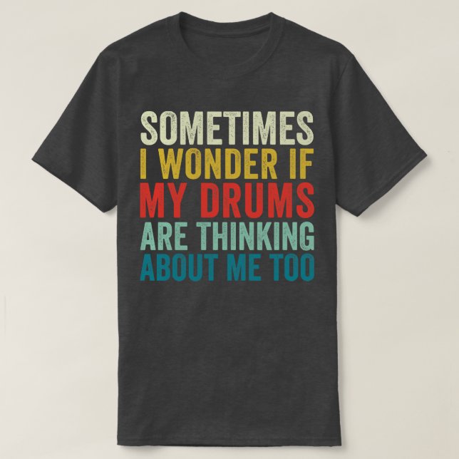 Funny Drummer Paradiddle Retro Drumming Drum Set T-Shirt (Design Front)