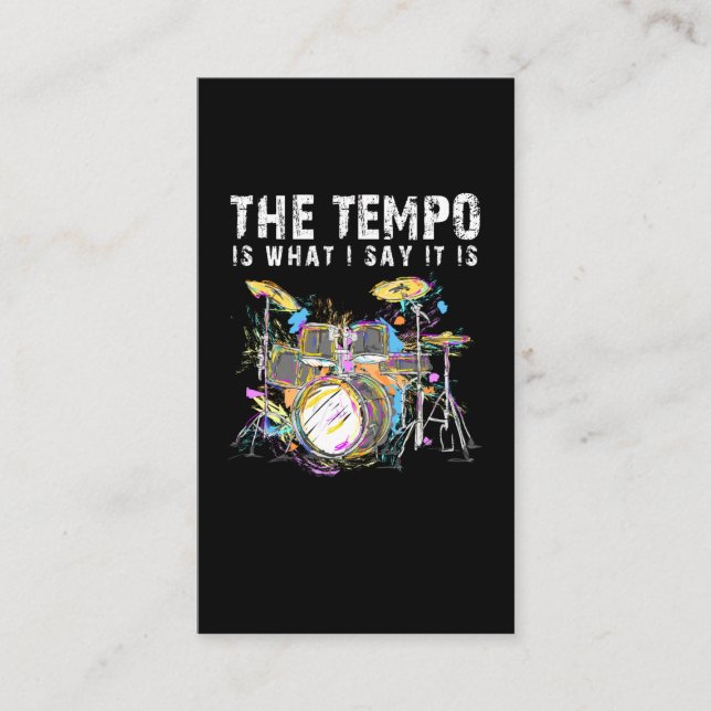 Funny Drummer Quote Drumset Rock Band Musician Business Card (Front)
