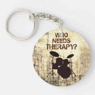 Funny Drummer Therapy Drum Kit Percussion Drumming Key Ring