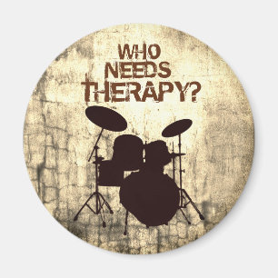 Funny Drummer Therapy Drum Kit Percussion Drumming Magnet