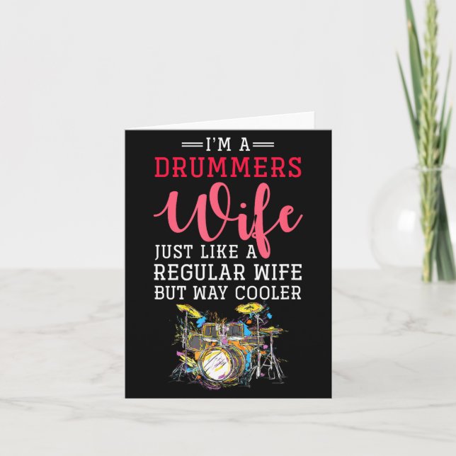 Funny Drummers Wife Valentines Day Gift Drums  Card (Front)