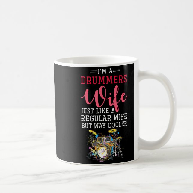 Funny Drummers Wife Valentines Day Gift Drums  Coffee Mug (Right)