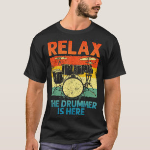 Funny Drumming Art For Men Women Drumline Drum Set T-Shirt