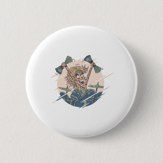 Funny Drums Design For Drummers 6 Cm Round Badge (Front)