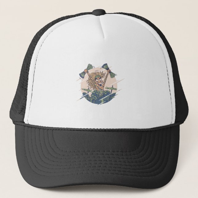 Funny Drums Design For Drummers Trucker Hat (Front)