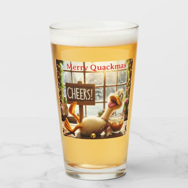 Funny Drunk Duck Glass (Front Filled)