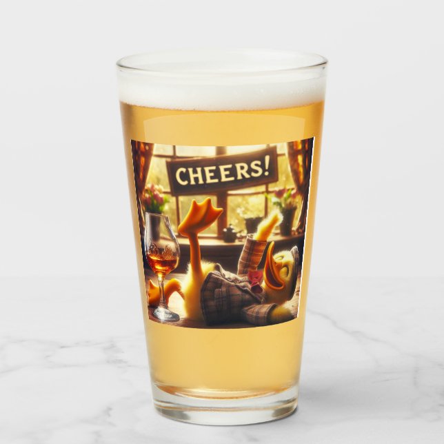 Funny Drunk Duck Glass (Front Filled)