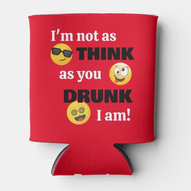 Funny Drunk Emoji Can Cooler (Front)