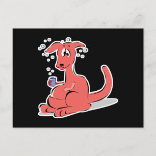 funny drunk kangaroo postcard