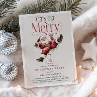 Funny Drunk Santa 'Let's Get Merry Christmas Party