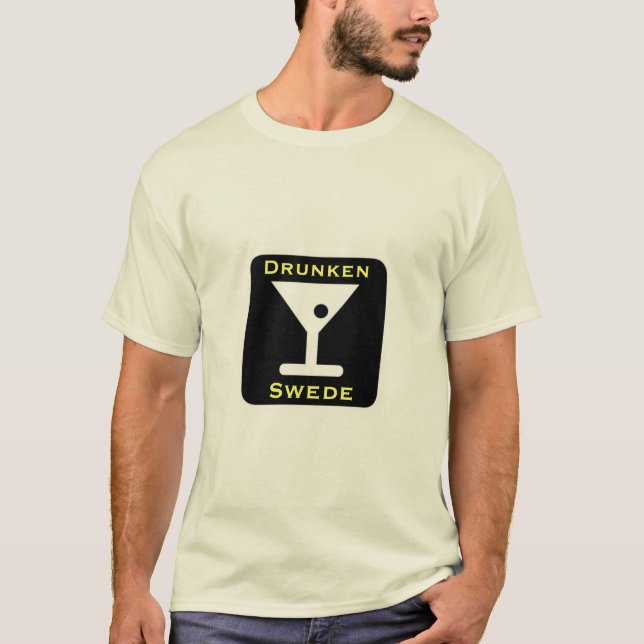 Funny Drunken Swede Scandinavian Drinking T-Shirt (Front)