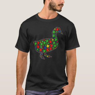 Funny Duck Animals Puzzle Pieces Autism Awareness T-Shirt