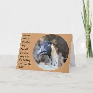 Funny Duck Birthday card, Over the Hill Card