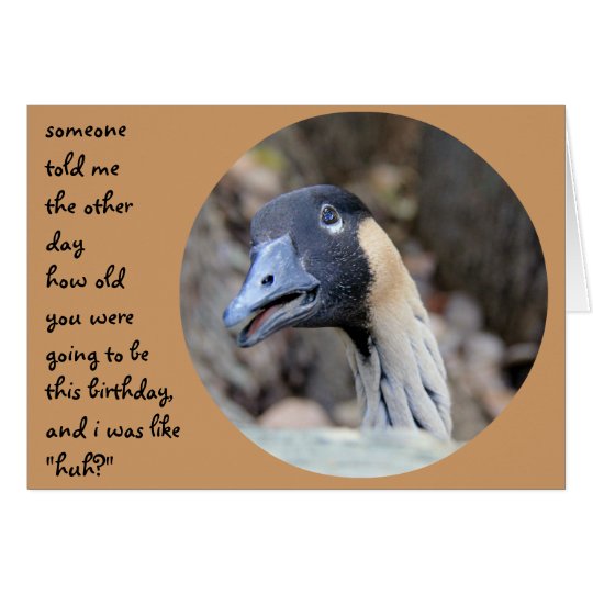 Funny Duck Birthday card, Over the Hill Card
