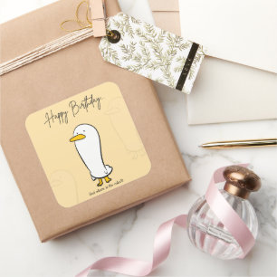 Funny Duck Birthday Sticker – Personalised Gift