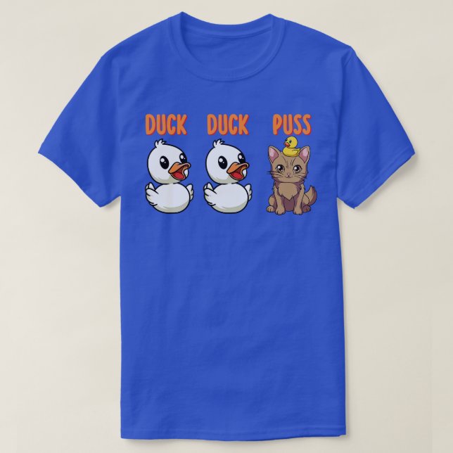 Funny Duck Cat Pun Meme Men Women Kids Funny Duck T-Shirt (Design Front)