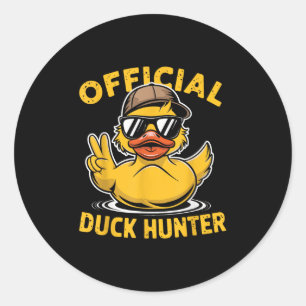 Funny Duck Cruise Boat Hunting Squad Rubber Duck P Classic Round Sticker