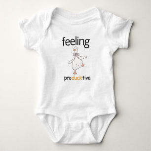 Funny Duck Custom Text Feeling Producktive Blue Baby Bodysuit