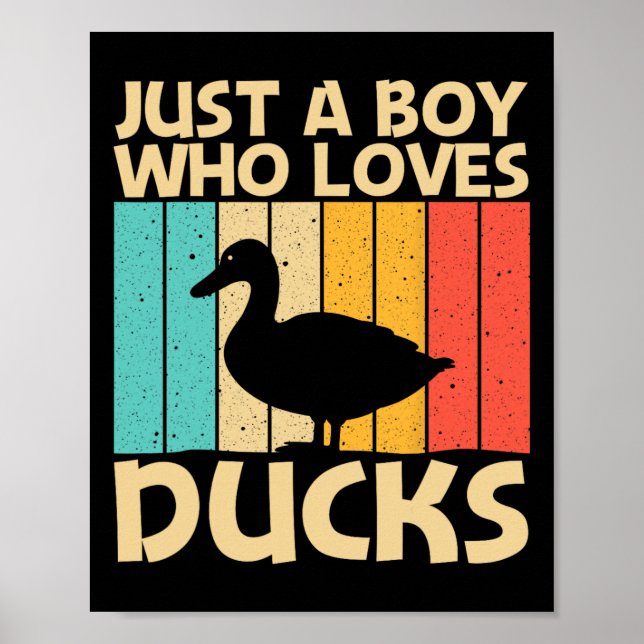 Funny Duck Design For Boys Kids Duck Farmer Huntin Poster (Front)