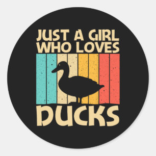 Funny Duck Design For Girls Kids Duck Farmer Hunti Classic Round Sticker