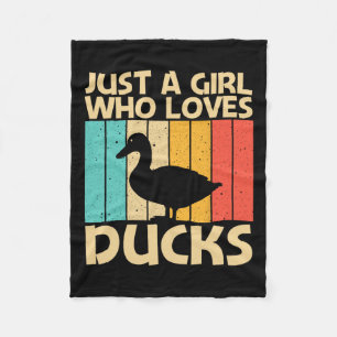 Funny Duck Design For Girls Kids Duck Farmer Hunti Fleece Blanket