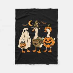 Funny Duck Duck Boo Halloween Costume Duck  Fleece Blanket