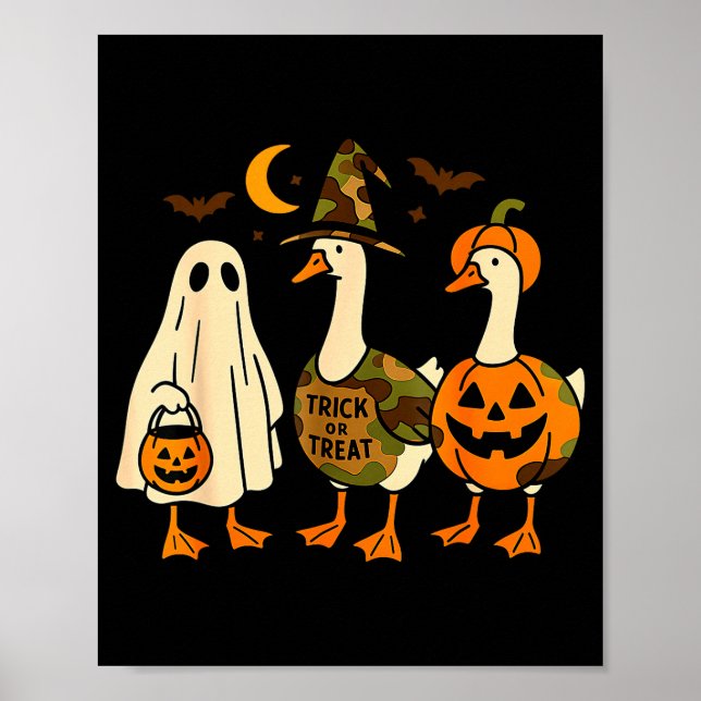 Funny Duck Duck Boo Halloween Costume Duck  Poster (Front)