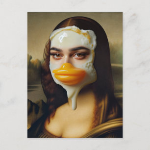 Funny Duck Face Egg Mona Postcard
