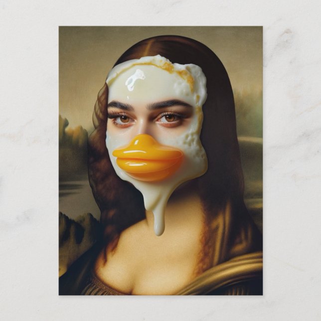 Funny Duck Face Egg Mona Postcard (Front)