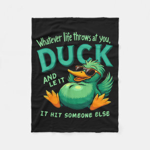 Funny Duck Graphic Men Women Teens Funny Quote  Fleece Blanket