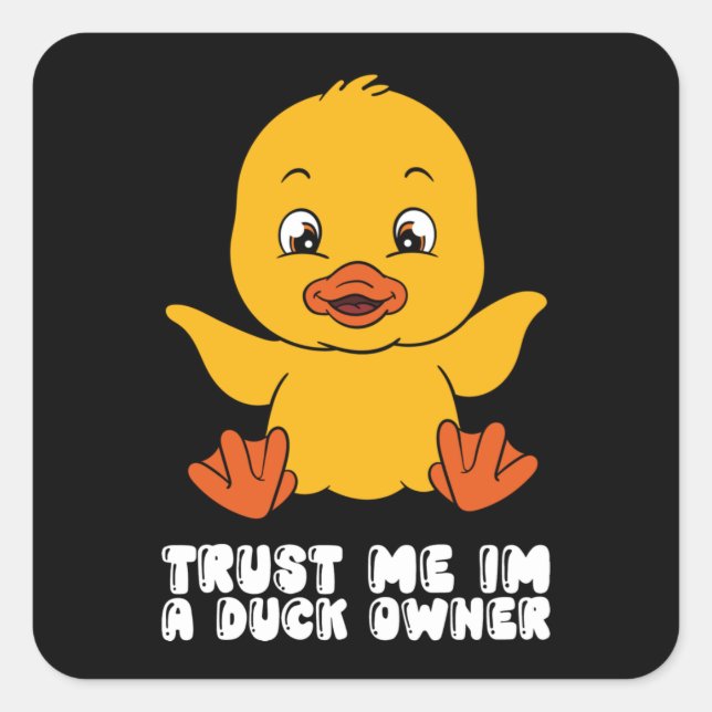 Funny Duck Graphic Square Sticker (Front)