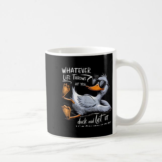 Funny Duck Graphic Tee Men Women Funny Quote  Coffee Mug (Right)