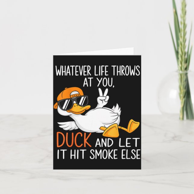 Funny Duck Graphic Tees Men Women Funny Quote  Card (Front)