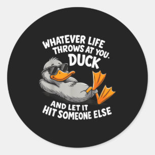 Funny Duck Graphic Tees Men Women Teens Funny Quot Classic Round Sticker