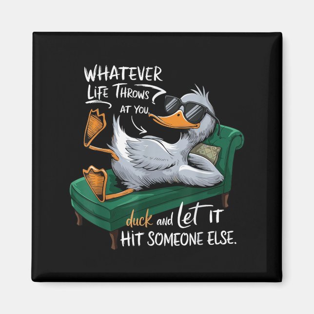 Funny Duck Graphic Tees Men Women Teens Funny Quot Magnet (Front)