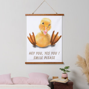 Funny Duck Hanging Tapestry - Custom Text