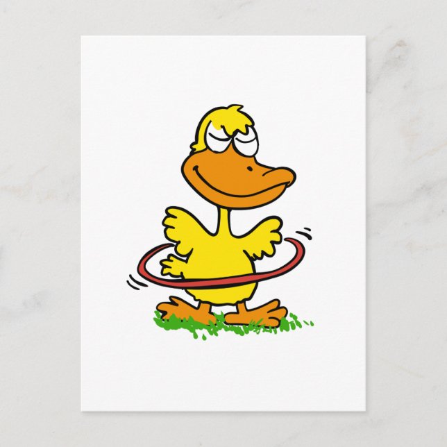 Funny duck hula hoop | Choose background colour Postcard (Front)