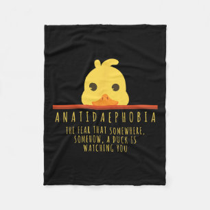 Funny Duck Hunting Anatidaephobia Farm Animal Duck Fleece Blanket
