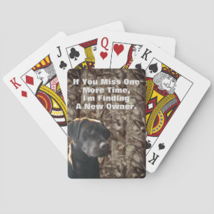 Funny Duck Hunting Chocolate Lab Camo  Cards