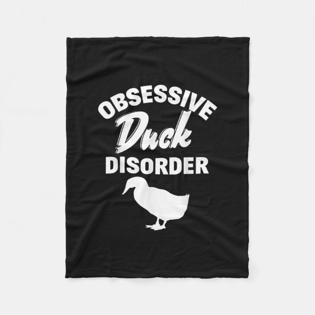 Funny Duck Hunting Odd Obsessive Duck Disorder Fleece Blanket (Front)