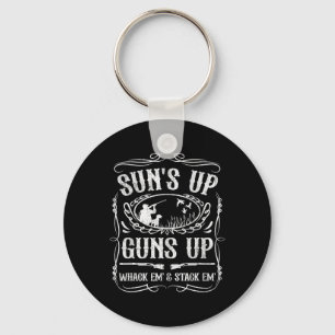 Funny Duck Hunting Suns Up Whack Em And Stack Em H Key Ring