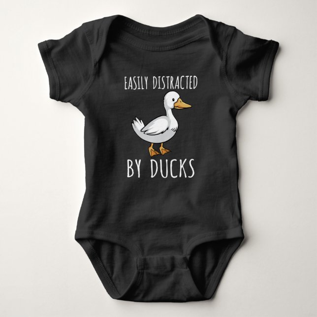 Funny Duck Lover Bird Watching Fan Baby Bodysuit (Front)