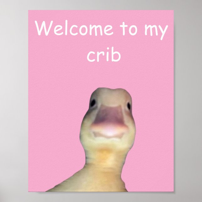 Funny Duck Meme – “Welcome to My Crib” Cute Animal Poster (Front)