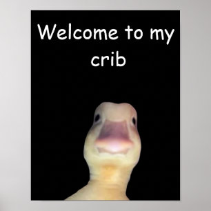 Funny Duck Meme: Welcome to My Crib Duck Poster