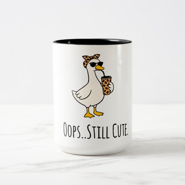 Funny Duck "Oops, Still Cute" Mug – Cute & Humorou (Center)